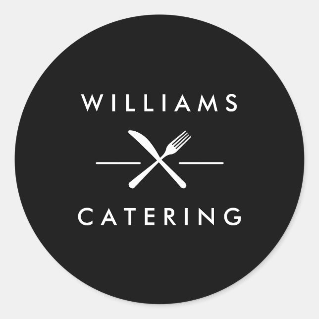 Sticker Rond Logo Rustic Crossed Fork Knife (Devant)