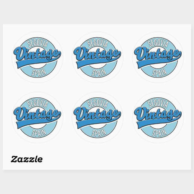 Sticker Rond logo Segovia espagne style rétro (Feuille)