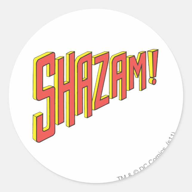 Sticker Rond Logo Shazam Rouge/Jaune (Devant)
