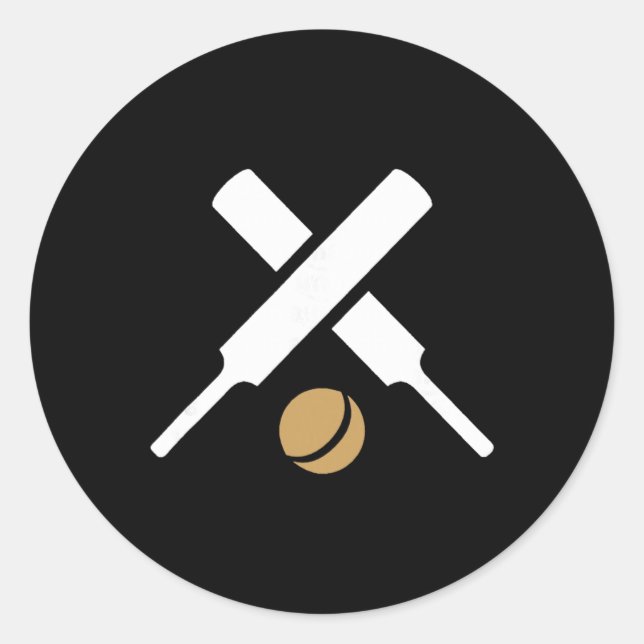 Sticker Rond Logo silhouette de sport de cricket  (Devant)