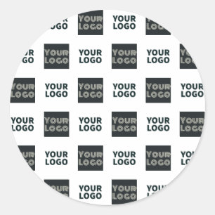 Sticker Rond Logo simple à répétition 2   Blanc