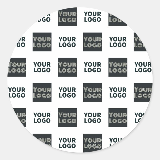 Sticker Rond Logo simple à répétition 2 | Blanc (Devant)