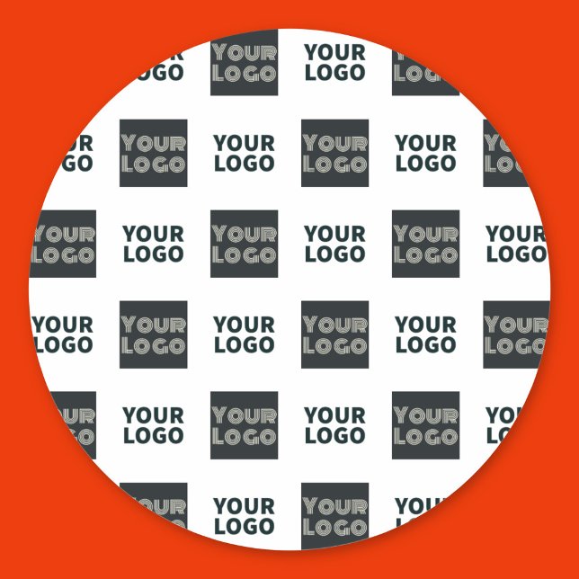 Sticker Rond Logo simple à répétition 2 | Blanc (Créateur téléchargé)