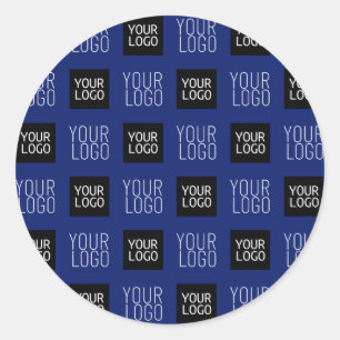 Sticker Rond Logo simple à répétition 2   bleu marine
