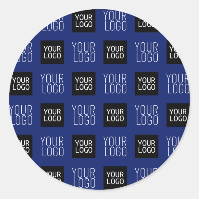Sticker Rond Logo simple à répétition 2 | bleu marine (Devant)