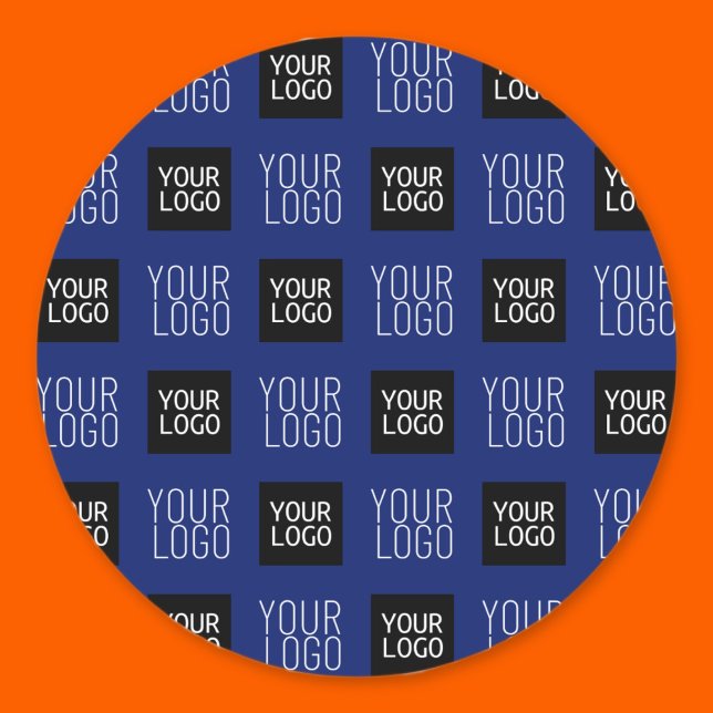 Sticker Rond Logo simple à répétition 2 | bleu marine (Créateur téléchargé)