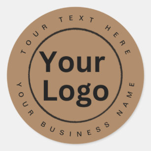 Sticker Rond Logo simple pour entreprise brun