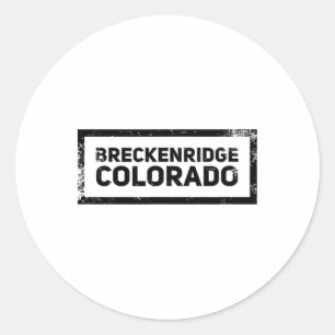 Sticker Rond Logo ski montagne vintage Breckenridge Colorado