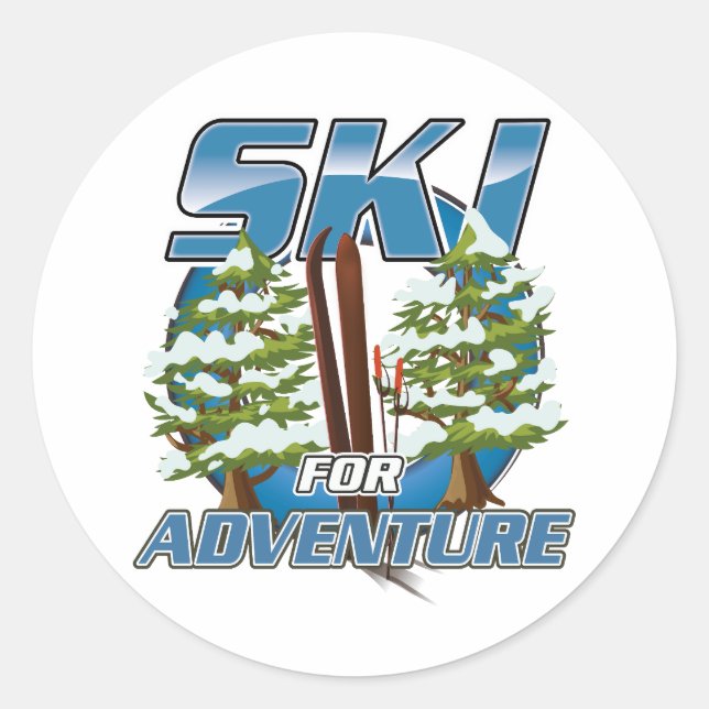 Sticker Rond Logo ski pour voyage d'aventure (Devant)