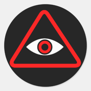 Sticker Rond Logo sous surveillance