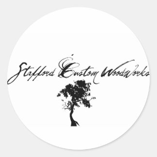Sticker Rond Logo Stafford Custom Woodworks Noir & Blanc