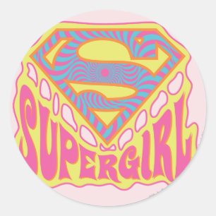 Sticker Rond Logo Super Supergirl
