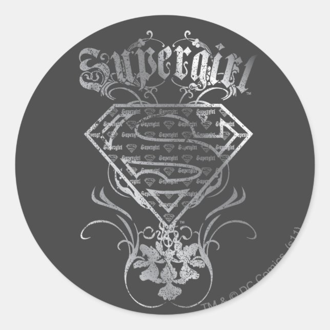 Sticker Rond Logo Supergirl Silver (Devant)