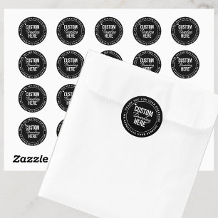 Sticker Rond Logo sur mesure Merci Black Small Business