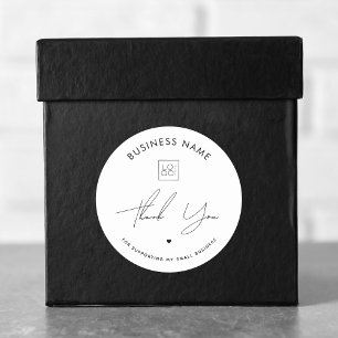 Sticker Rond Logo sur mesure Merci élégant pour petites entrepr