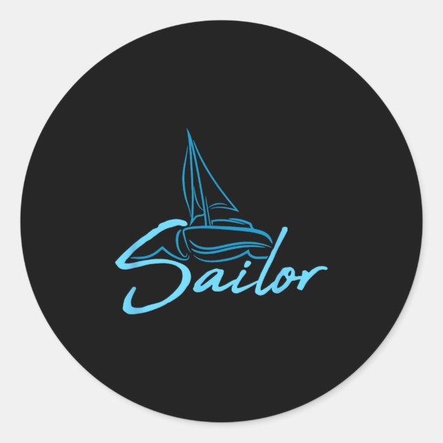 Sticker Rond Logo Texte Marin Équipage Fun Navire Bateau Symbol (Devant)