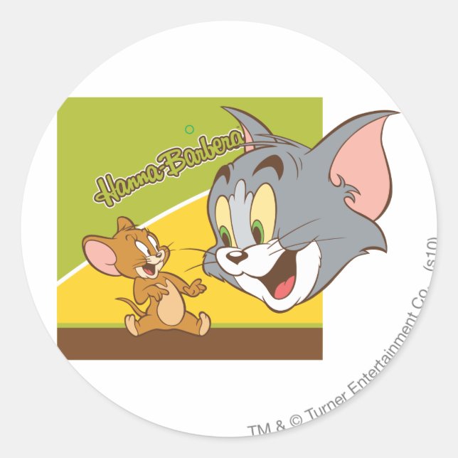 Sticker Rond Logo Tom et Jerry Hanna Barbera (Devant)