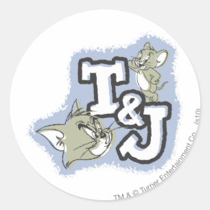 Sticker Rond Logo Tom et Jerry T&J