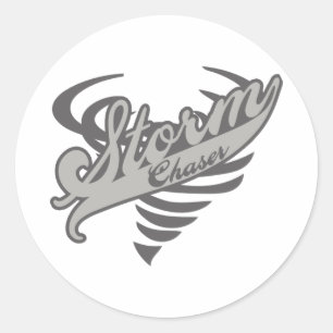 Sticker Rond Logo Tornado Chaser Storm