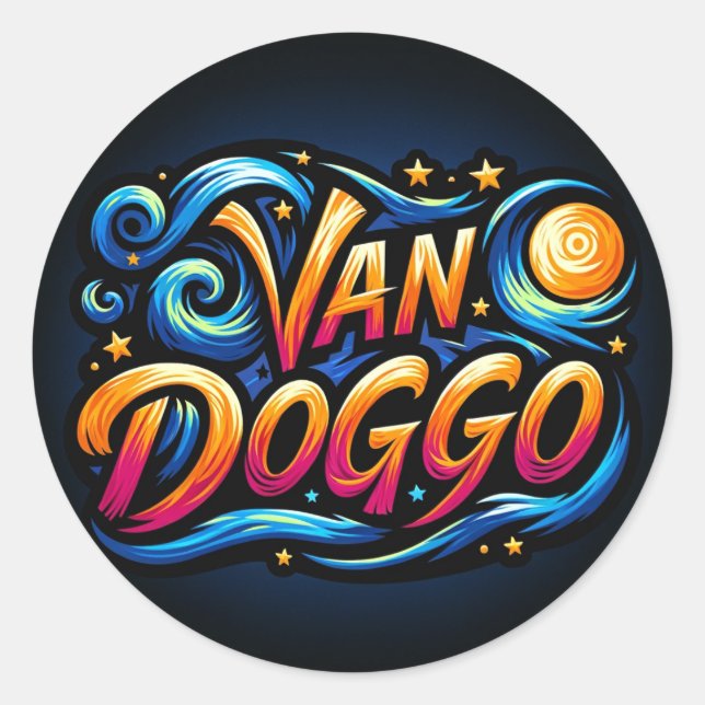 Sticker Rond Logo Van Doggo (Devant)