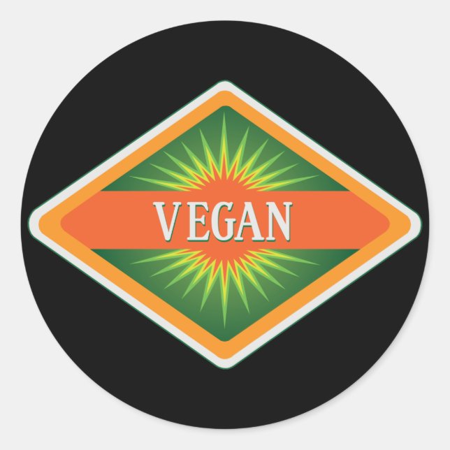 Sticker Rond Logo Vegan Colours (Devant)