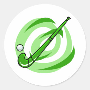 Sticker Rond Logo vert de hockey sur gazon