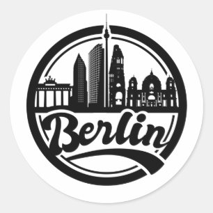 Sticker Rond Logo Vintage de Berlin City