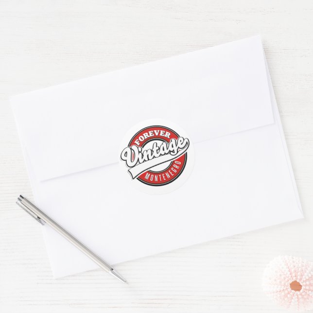 Sticker Rond Logo vintage Forever Monténégro (Enveloppe)