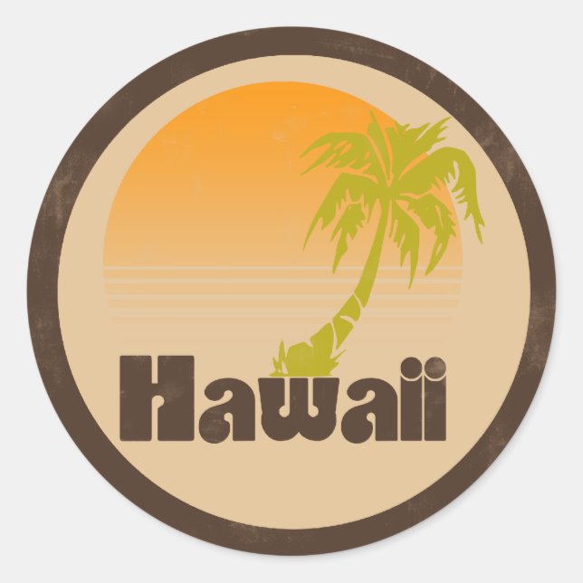 Sticker Rond Logo vintage Hawaii (Devant)