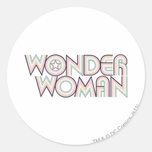 Sticker Rond Logo Wonder Woman Rainbow (Devant)