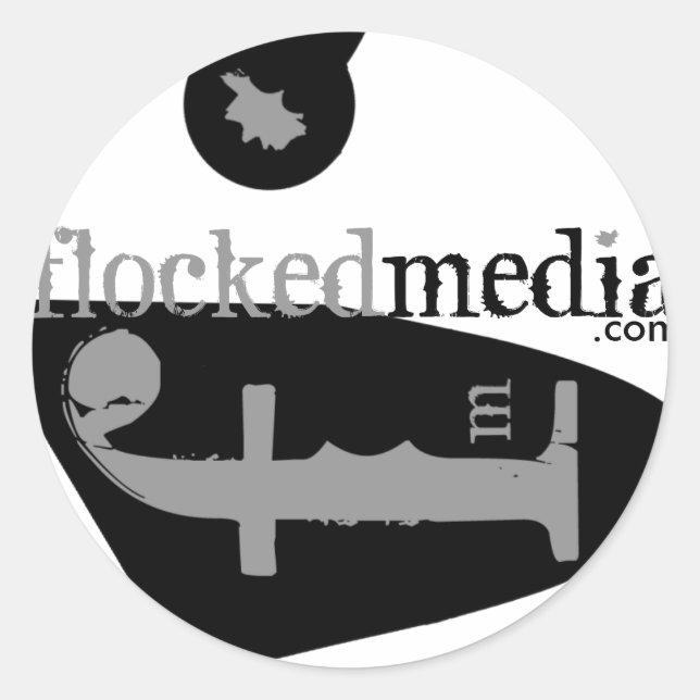 Sticker Rond Logos latéraux gris média en flux (Devant)