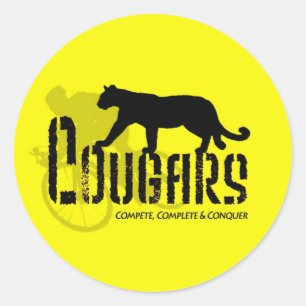 Sticker Rond logotype de cougar1a jaune