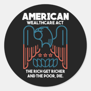 Sticker Rond Loi sur la richesse américaine Impeach Trump