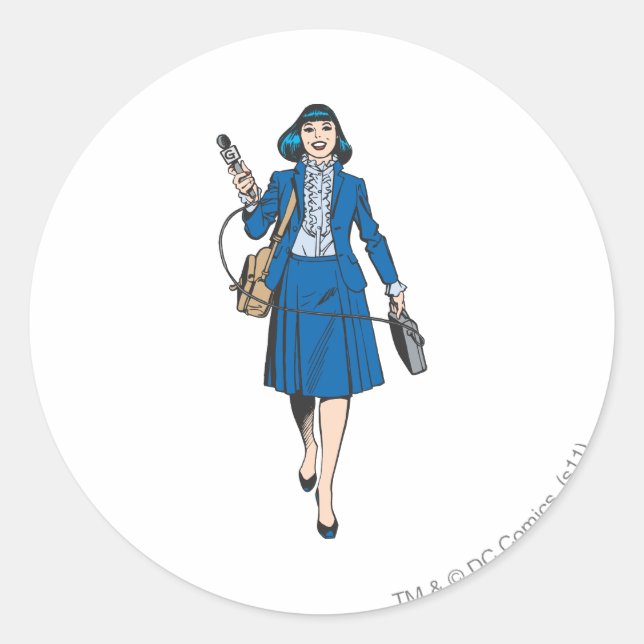 Sticker Rond Lois Lane with Microphone (Devant)