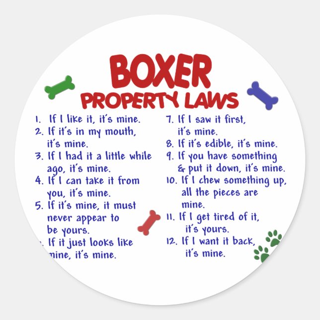 Sticker Rond Lois sur les propriétés Boxer 2 (Devant)