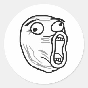 Sticker Rond LOL Laugh Out Loud Rage Face Meme