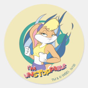 Sticker Rond Lola Bunny "Je ne peux pas arrêter"