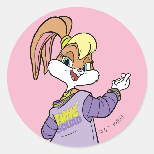 Sticker Rond Lola TUNE SQUAD™ Varsity Heart (Devant)