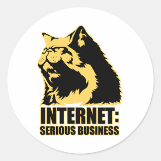 Sticker Rond lolcat internet est une affaire sérieuse