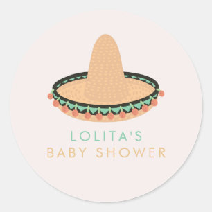 Sticker Rond LOLITA Taco Bout a Baby Fiesta Baby shower