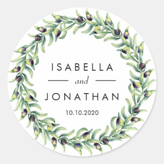 Sticker Rond L'Olivier | Personnalisation du mariage rustique