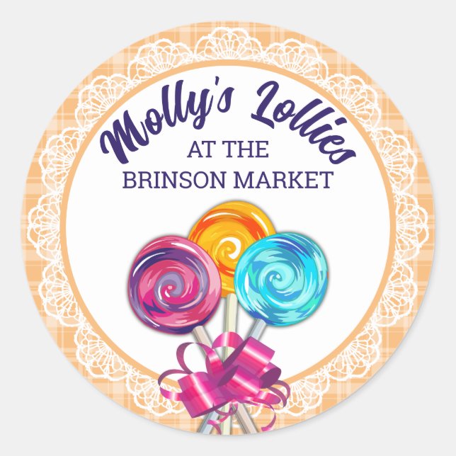 Sticker Rond lollipopes confiseur pâtisserie cuisine pâtisserie (Devant)