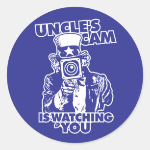 Sticker Rond L'oncle Cam vous regarde