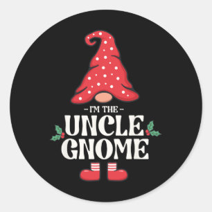 Sticker Rond L'oncle Gnome Funny Family Matching Group Christ