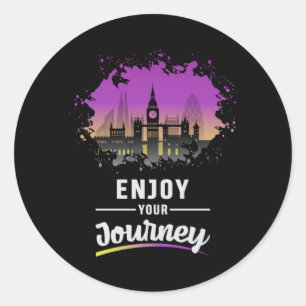 Sticker Rond London England City Cityscape Skyline Drôle cadeau