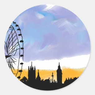 Sticker Rond London Eye Skyline Art, Cadeaux vous pouvez person