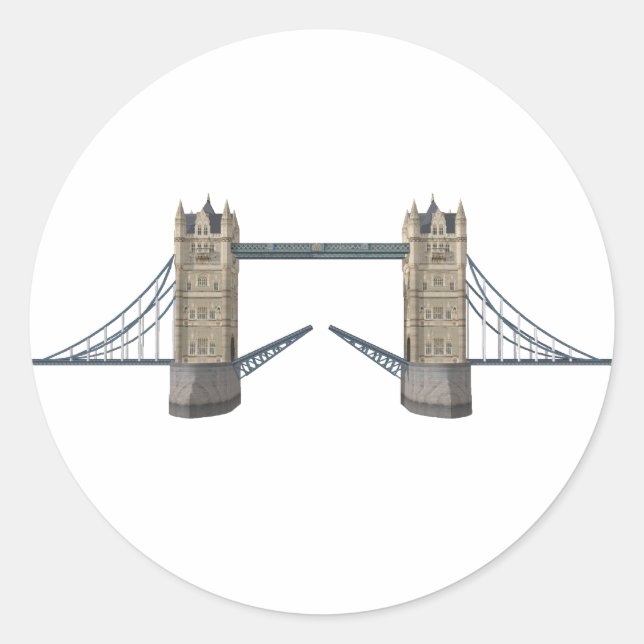 Sticker Rond London Tower Bridge : 3D Modèle : (Devant)