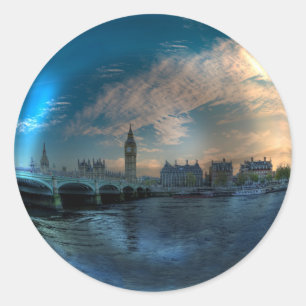 Sticker Rond London Westminster Cityscape Photo balle