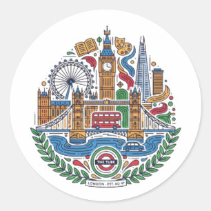 STICKER ROND LONDRES