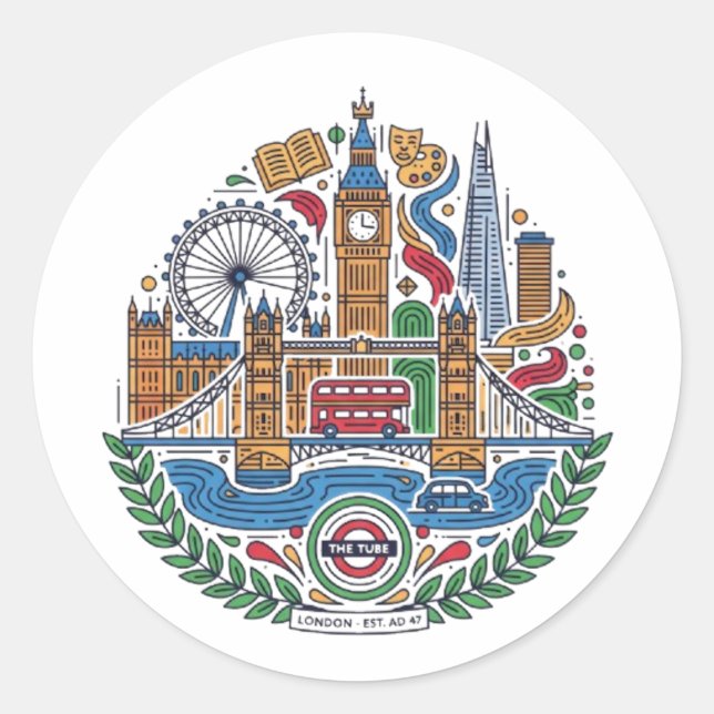 STICKER ROND LONDRES (Devant)